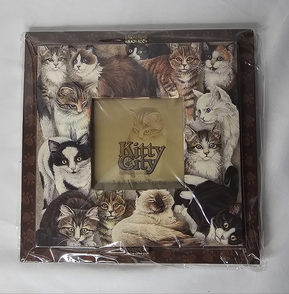 Kitty City 3x3 Photo Frame Revelations Cats Kittens Collage Art NIP CUTE!